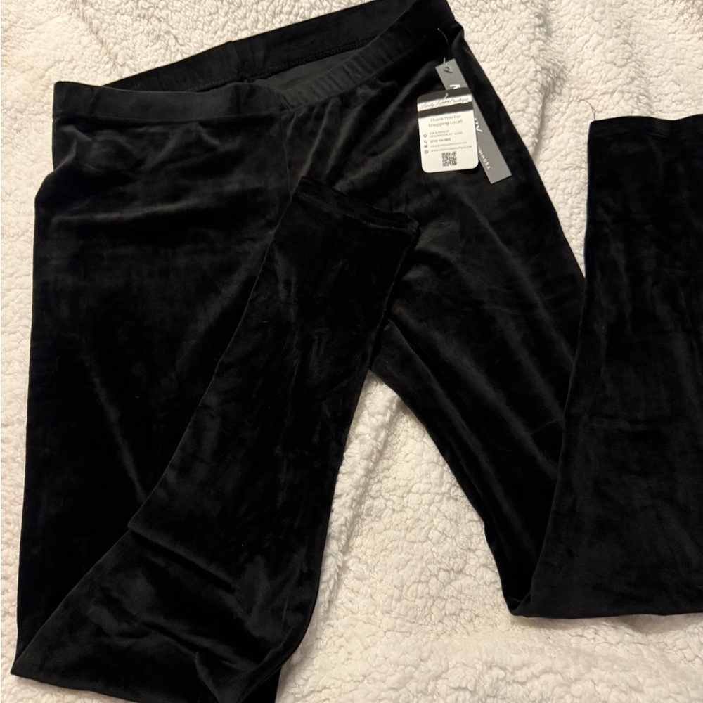 New Mix Black Velour Leggings